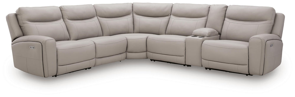 Gravier 6-Piece Power Reclining Sectional with Storage Console - Gray (3)