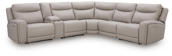 Gravier 6-Piece Power Reclining Sectional with Storage Console - Gray (1)