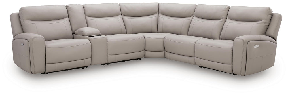Gravier 6-Piece Power Reclining Sectional with Storage Console - Gray (1)