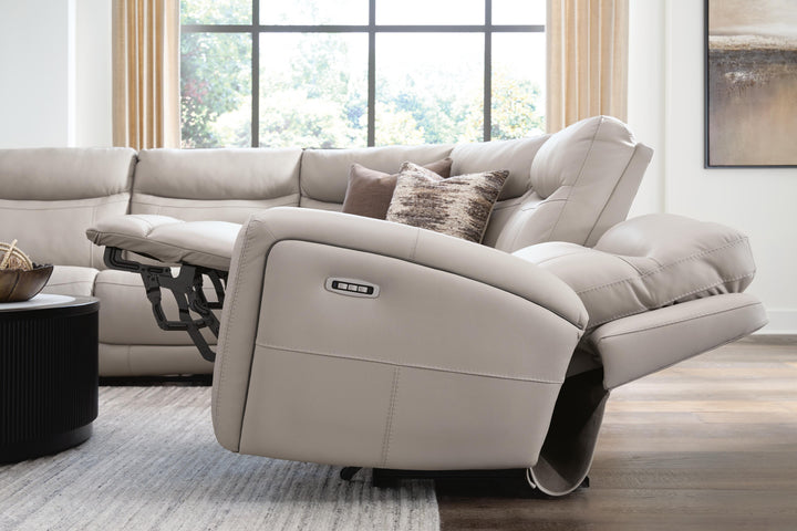Gravier 6-Piece Power Reclining Sectional with Storage Console - Gray (6)