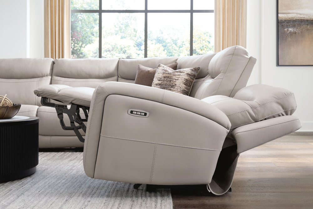 Gravier 6-Piece Power Reclining Sectional with Storage Console - Gray (6)