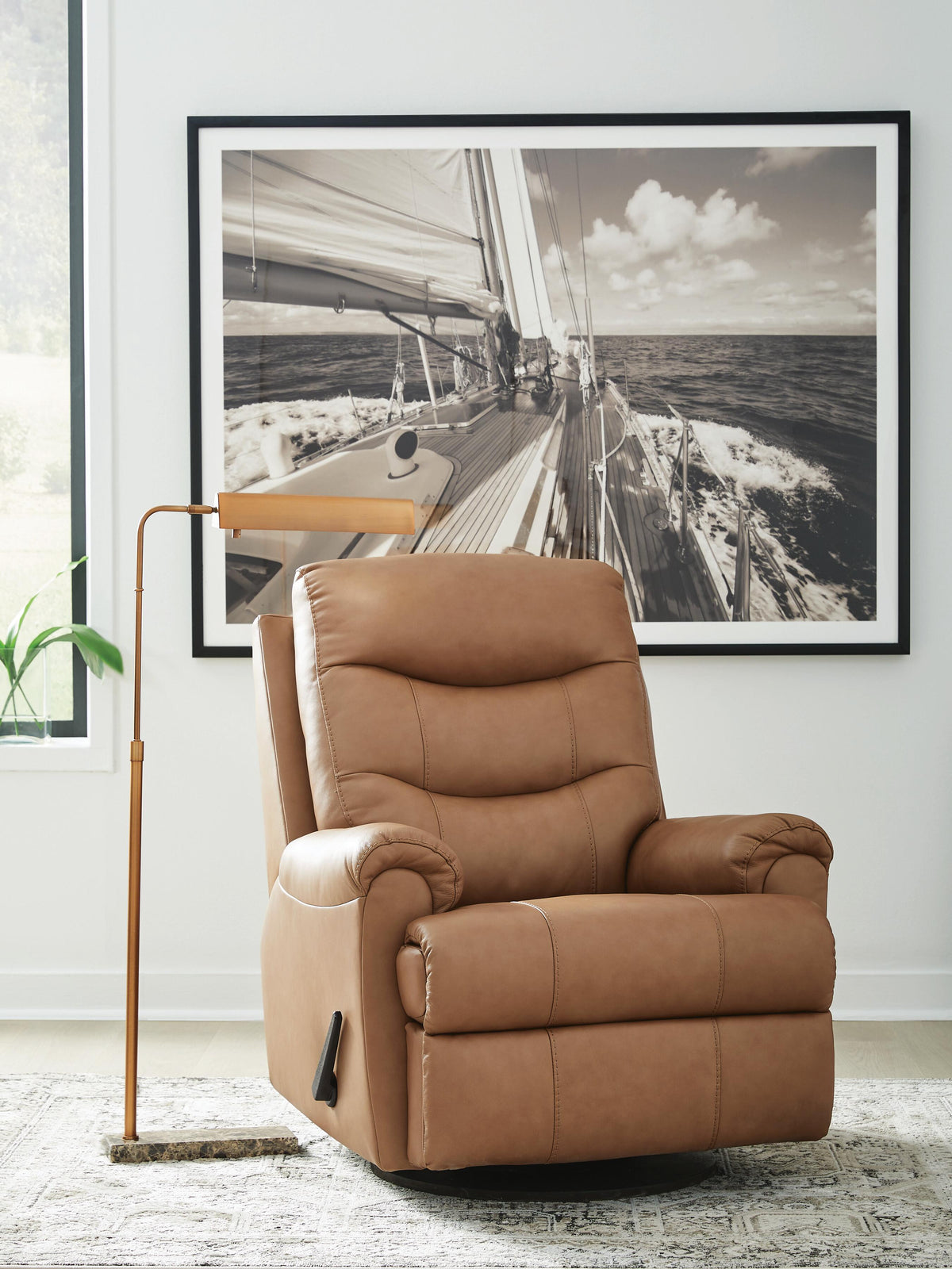 Flynwood Swivel Glider Recliner - Butternut (2)