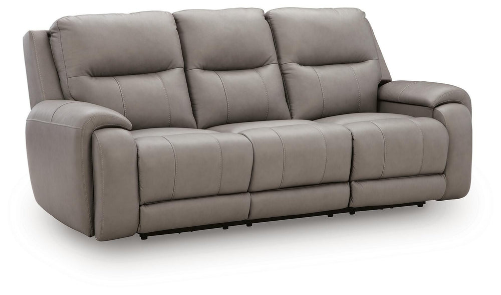 Real Moments Power Reclining Sofa with Audio Seating - Ash (1)