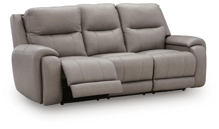 Real Moments Power Reclining Sofa with Audio Seating - Ash (3)