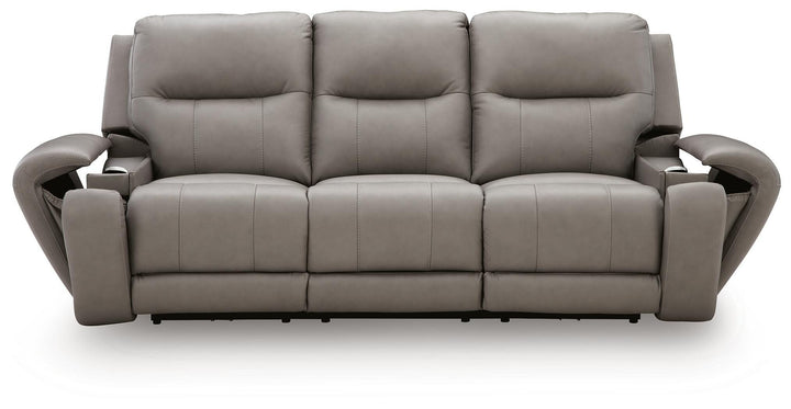 Real Moments Power Reclining Sofa with Audio Seating - Ash (4)