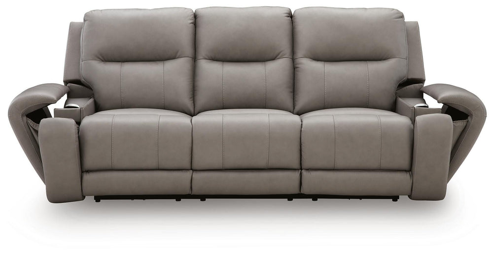 Real Moments Power Reclining Sofa with Audio Seating - Ash (4)