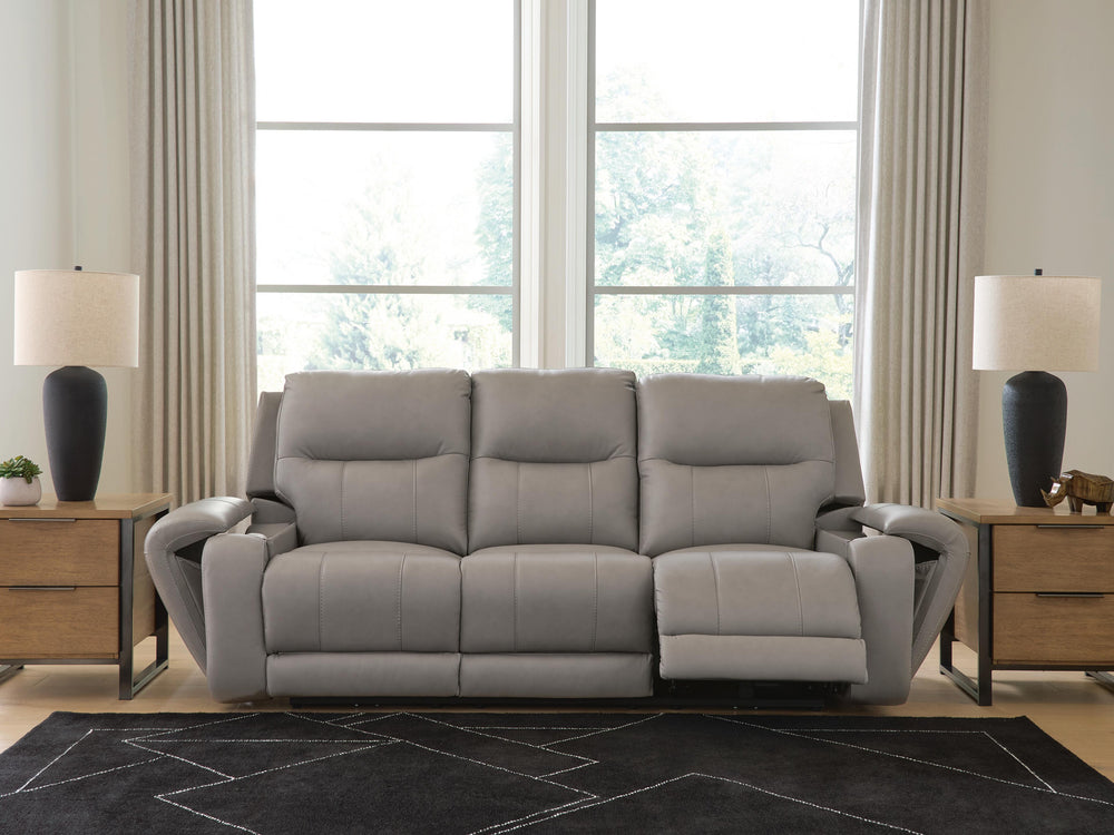 Real Moments Power Reclining Sofa with Audio Seating - Ash (7)