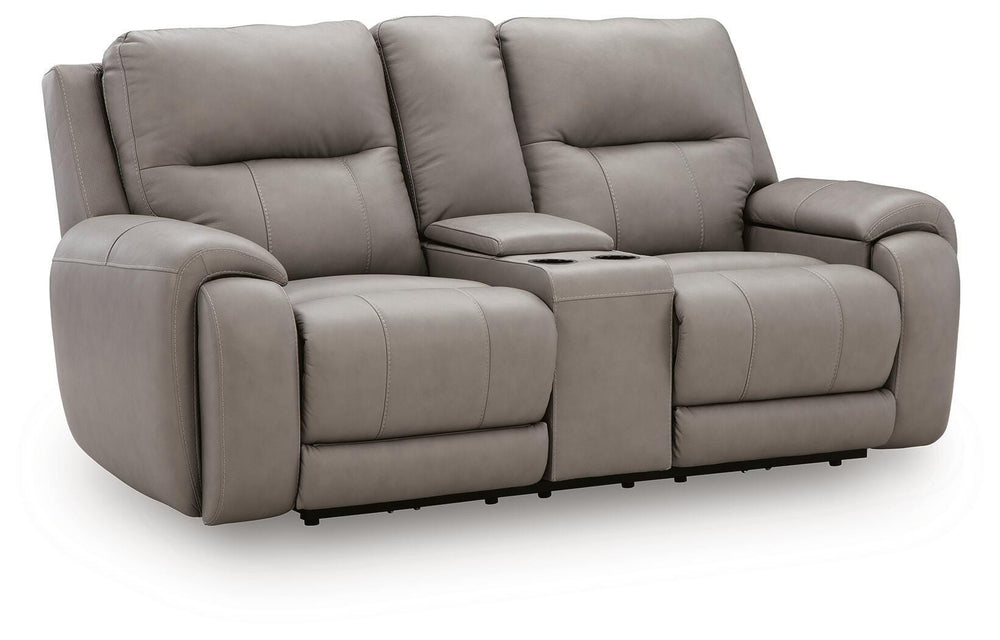 Real Moments Power Reclining Loveseat with Audio Seating - Ash (1)
