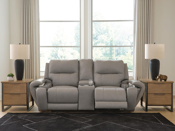 Real Moments Power Reclining Loveseat with Audio Seating - Ash (8)