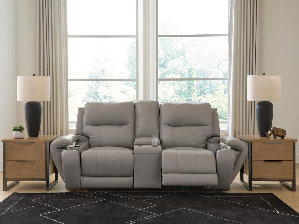 Real Moments Power Reclining Loveseat with Audio Seating - Ash (8)