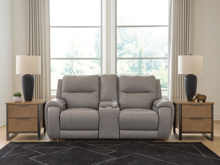 Real Moments Power Reclining Loveseat with Audio Seating - Ash (2)