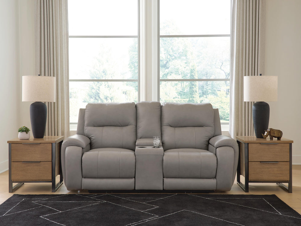 Real Moments Power Reclining Loveseat with Audio Seating - Ash (2)