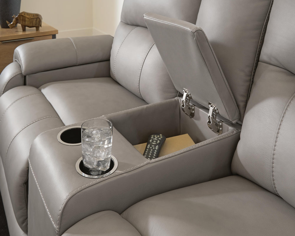 Real Moments Power Reclining Loveseat with Audio Seating - Ash (14)