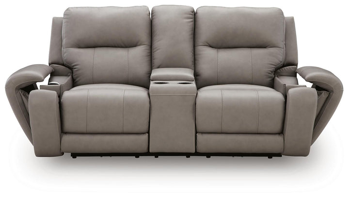 Real Moments Power Reclining Loveseat with Audio Seating - Ash (5)