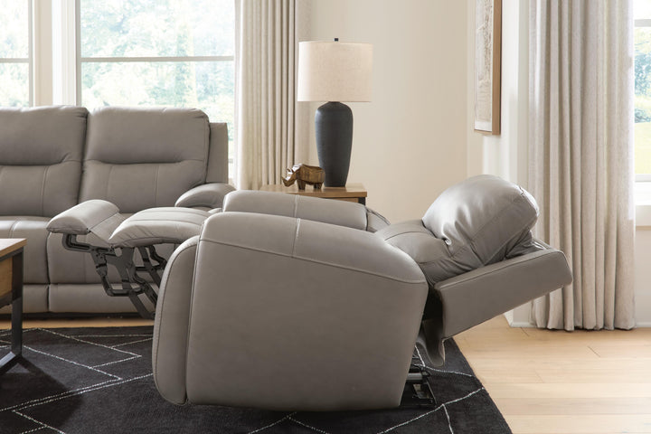Real Moments Power Reclining Sofa with Audio Seating - Ash (8)