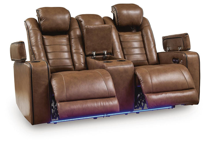 Gruaro Power Reclining Loveseat with Console - Amber (4)