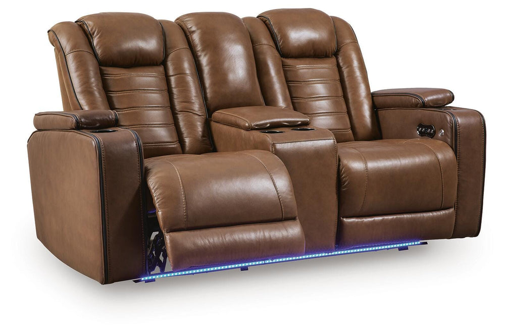 Gruaro Power Reclining Loveseat with Console - Amber (3)