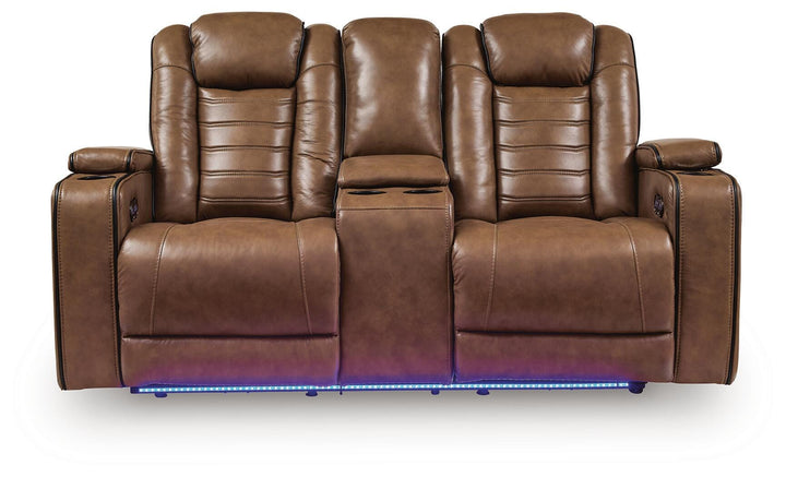 Gruaro Power Reclining Loveseat with Console - Amber (5)