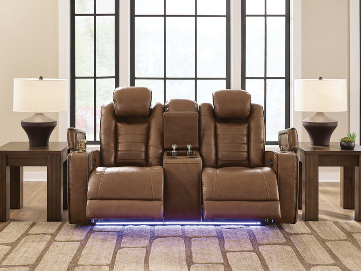 Gruaro Power Reclining Loveseat with Console - Amber (7)