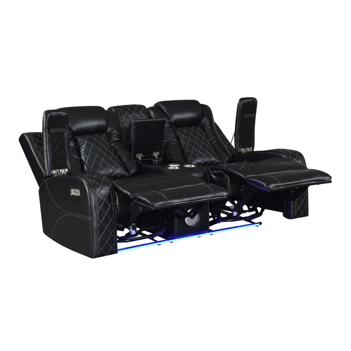 Orion Ii Console Loveseat W/ Pwr Fr &amp; Hr-Black