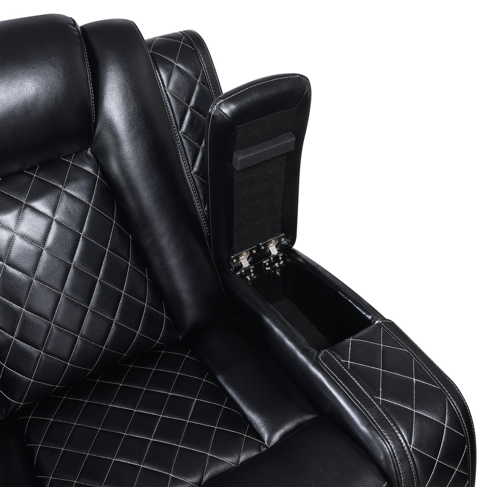 Orion Ii Console Loveseat W/ Pwr Fr & Hr-Black