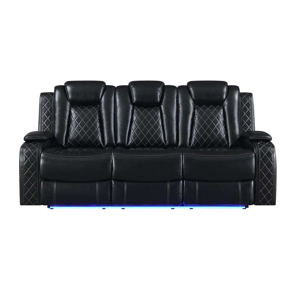 Orion Ii Sofa W/dual Recliner-Black