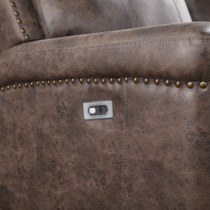 Quade Sofa W/pwr Fr-Mocha