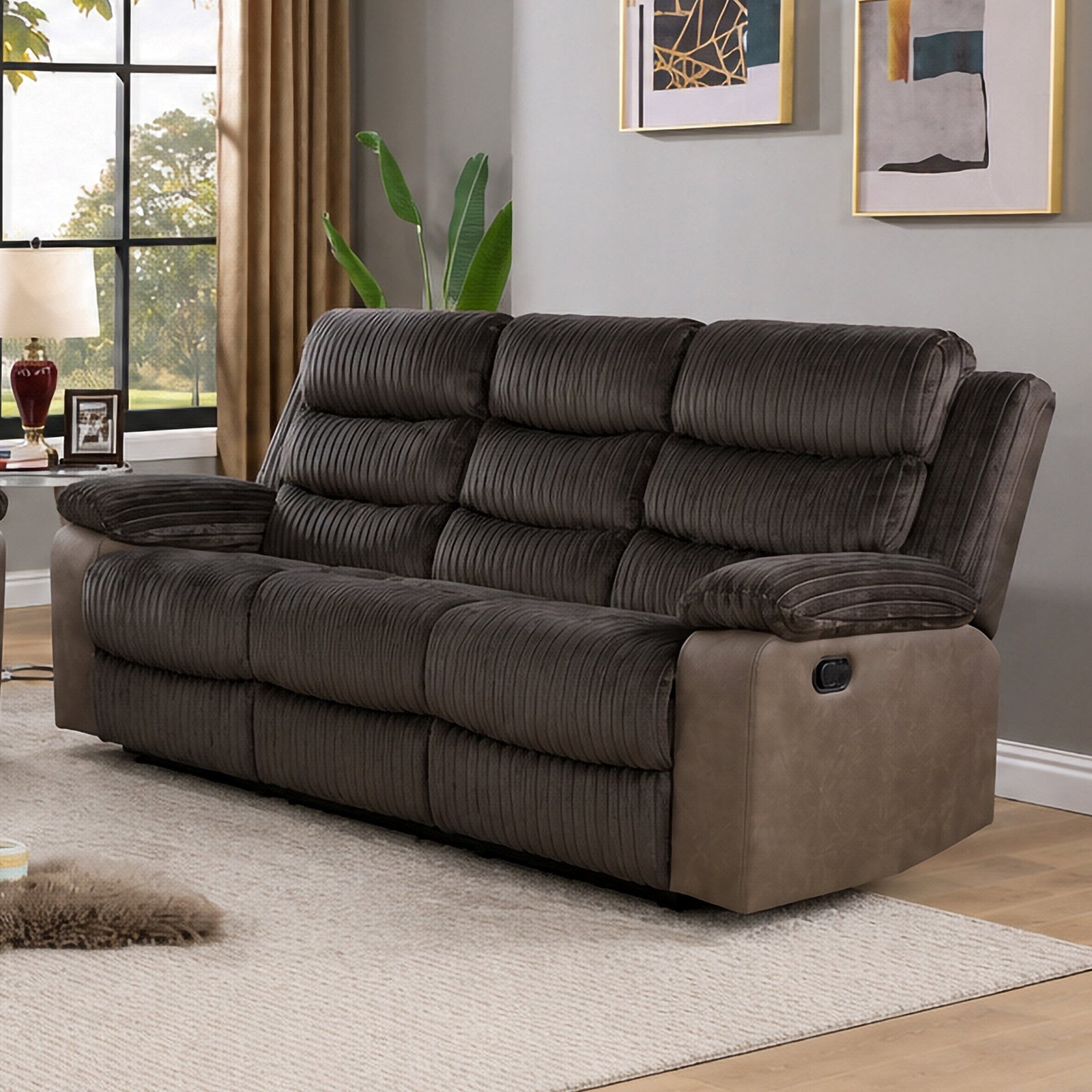 Willow Sofa W/dual Recliner-Brown
