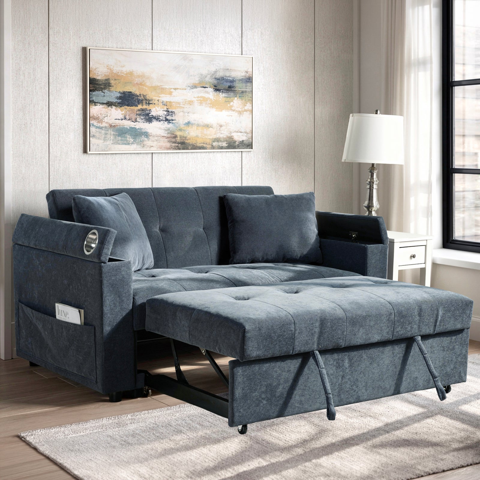 Selby Pop-Up Sleeper Sofa-Blue