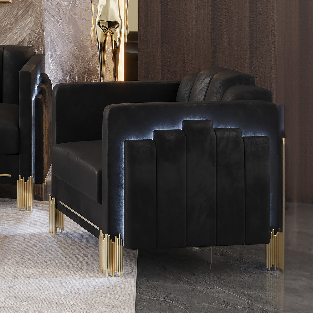 Empire Lighted Chair-Black