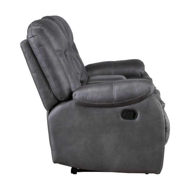 Morello  Console Loveseat W/ Dual Recliners-Gray