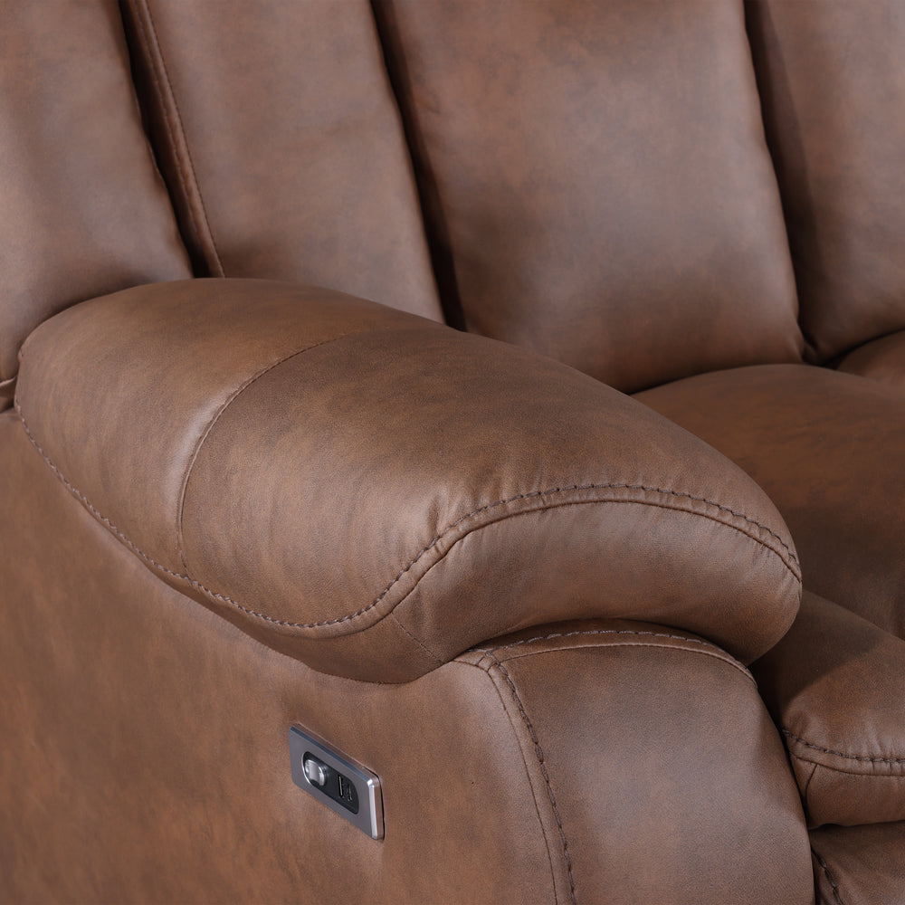 Morello  Console Loveseat W/pwr Fr-Brown