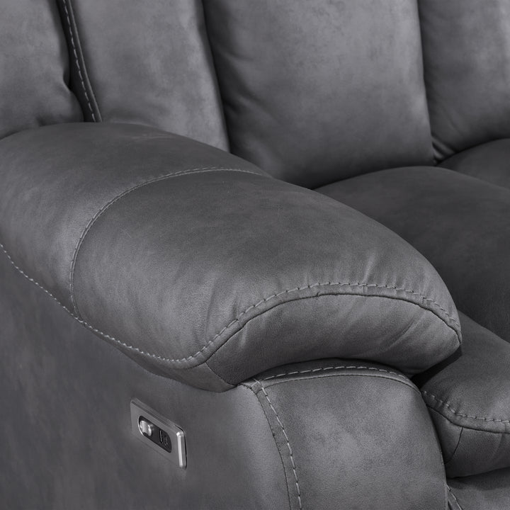 Morello  Console Loveseat W/pwr Fr-Gray