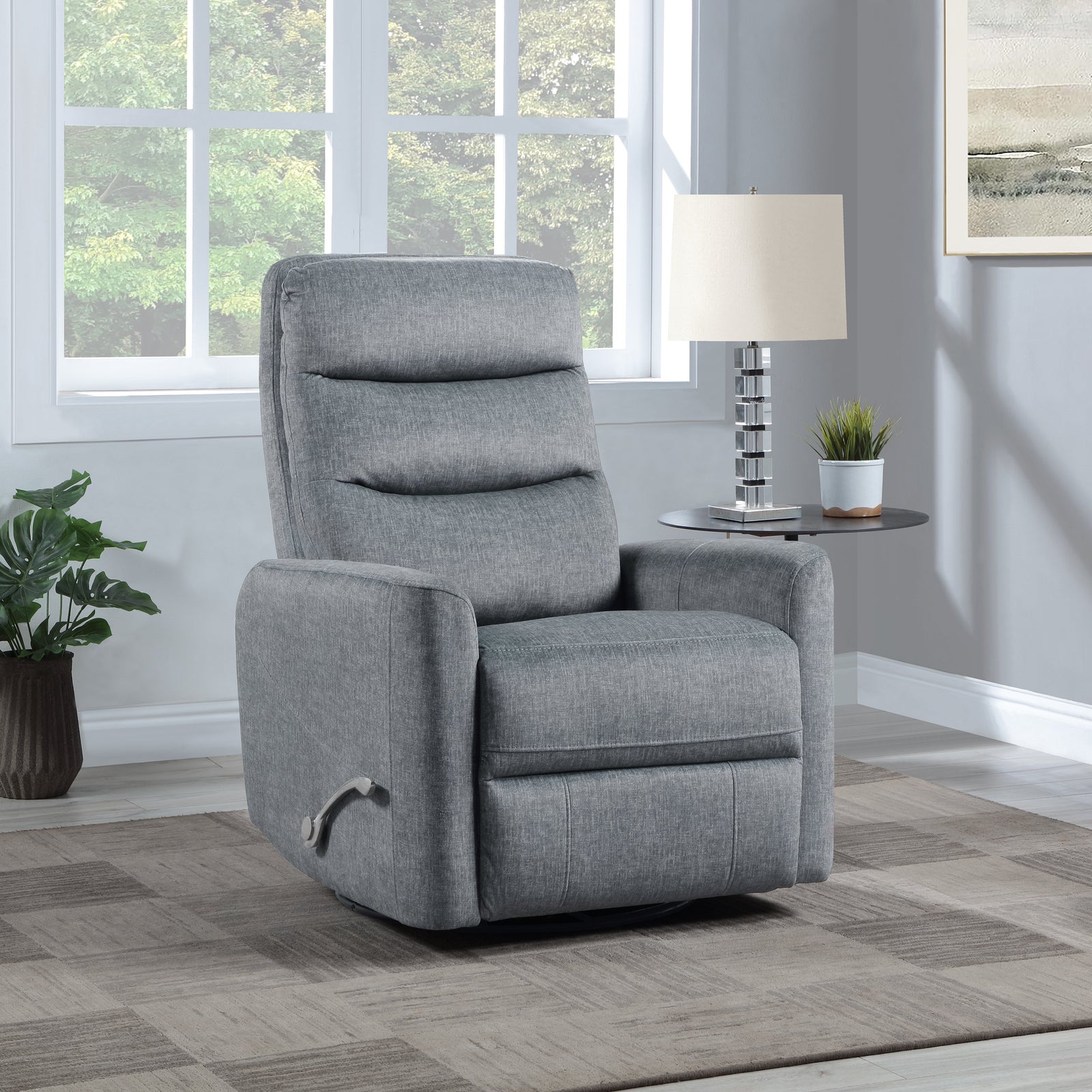 Takami Swivel Recliner-Granite Poly