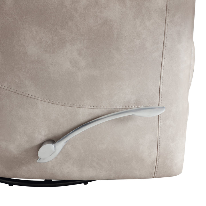 Takami Swivel Recliner-Gray Vegan Leather