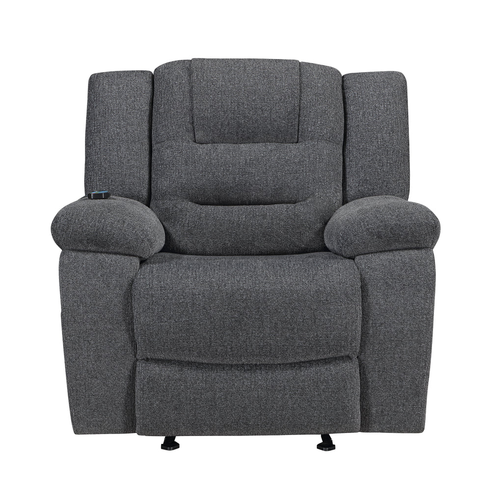 Redondo Glider Recliner W/heat And Massage-Dk Gray