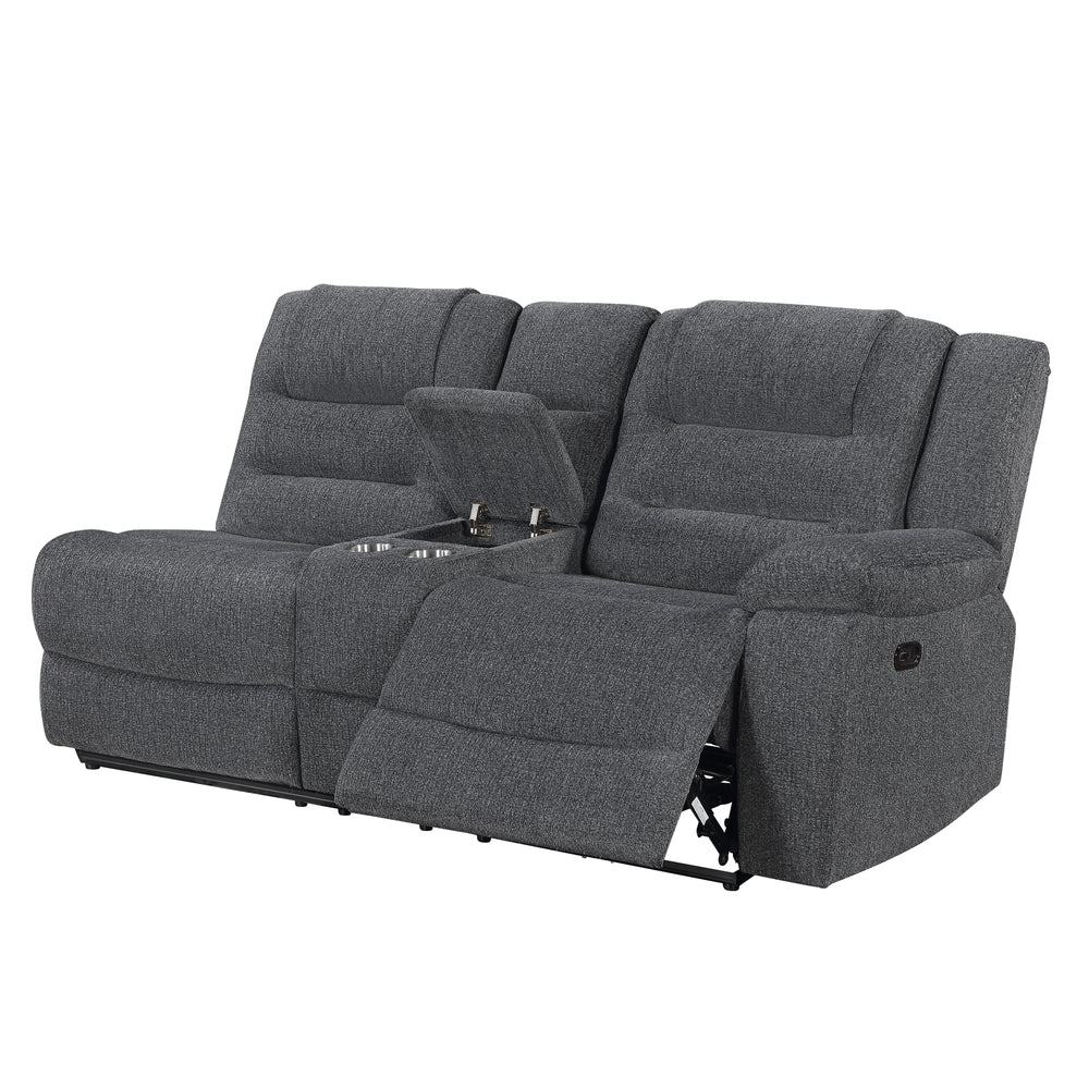 Redondo Raf Console Loveseat W/1 Recliner Pwr Fr-Dk Gray