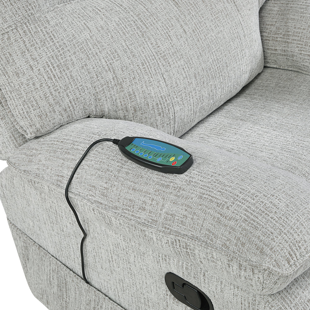Chablis Glider Recliner W/heat & Massage-Mist Gray