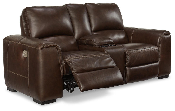 Alessandro Power Reclining Loveseat with Console - Walnut (3)