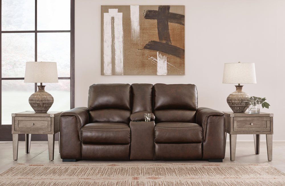 Alessandro Power Reclining Loveseat with Console - Walnut (2)