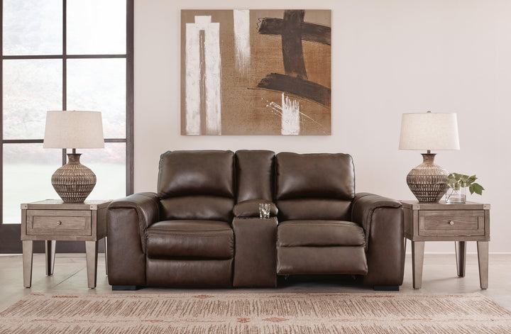 Alessandro Power Reclining Loveseat with Console - Walnut (7)