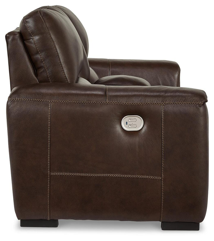 Alessandro Power Reclining Loveseat with Console - Walnut (5)