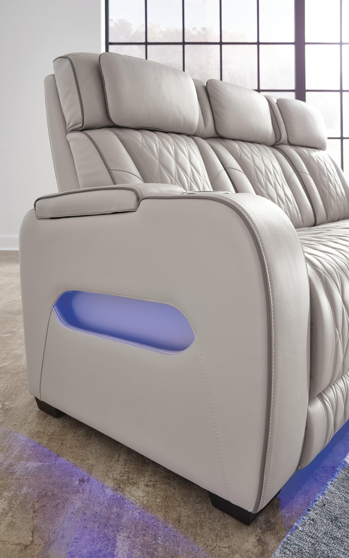 Boyington Power Reclining Loveseat with Console - Gray (10)