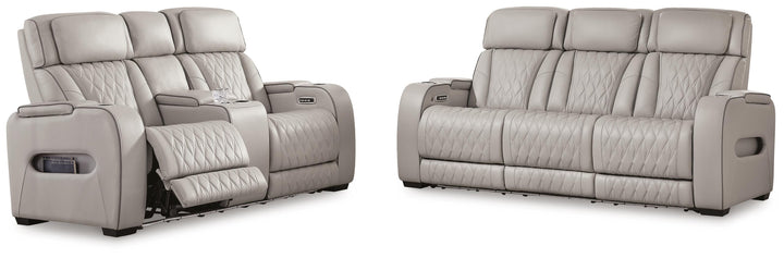 Boyington Power Reclining Sofa, Loveseat and Recliner - Gray (13)