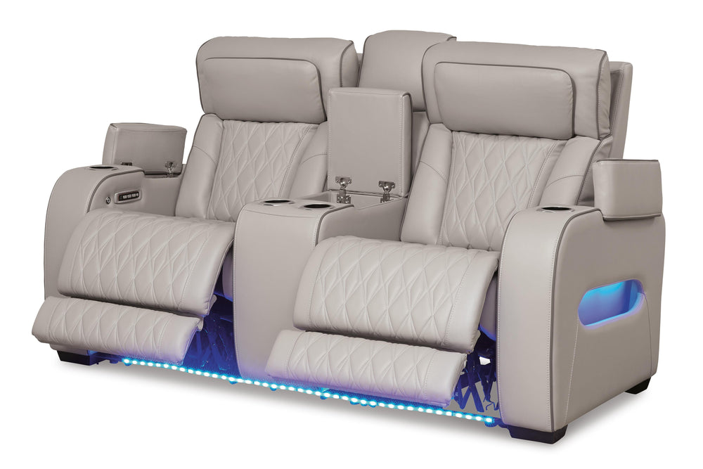Boyington Power Reclining Loveseat with Console - Gray (3)