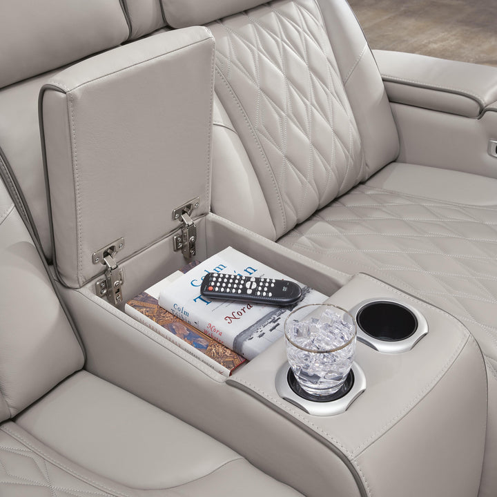 Boyington Power Reclining Loveseat with Console - Gray (9)