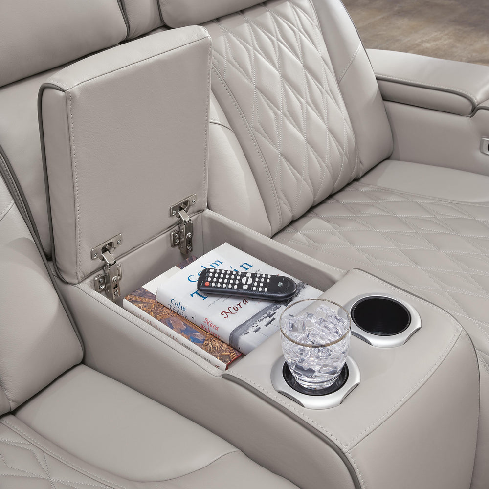 Boyington Power Reclining Loveseat with Console - Gray (9)