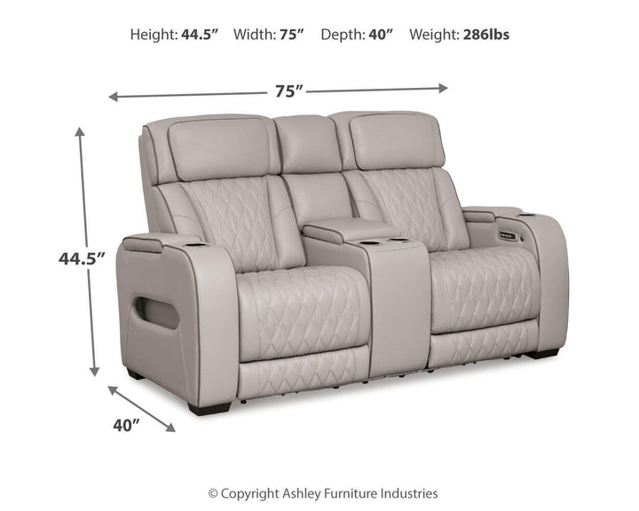 Boyington Power Reclining Loveseat with Console - Gray (4)