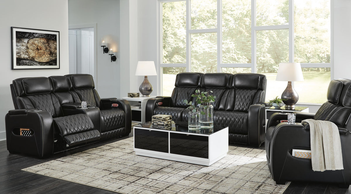 Boyington Power Reclining Sofa, Loveseat and Recliner - Black (1)