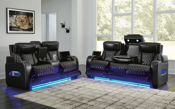 Boyington Power Reclining Sofa and Loveseat - Black (4)